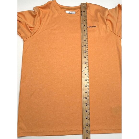 COLUMBIA Kids Youth LARGE (14/16) Orange Long Sleeve Logo SWIM SHIRT Rash Guard - Picture 6 of 9